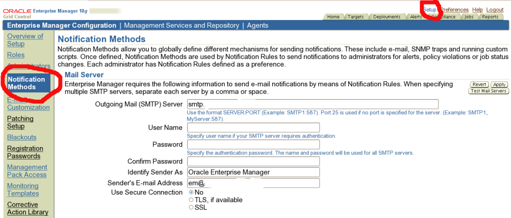 SMTP Setup
